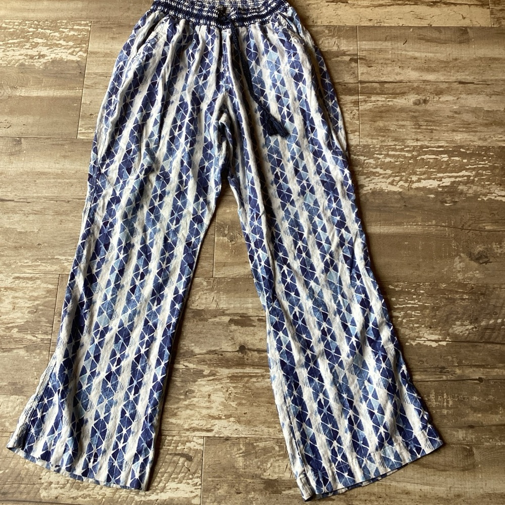 REWASH Smocked Wide Leg Beach Linen Pants Women’s XXL